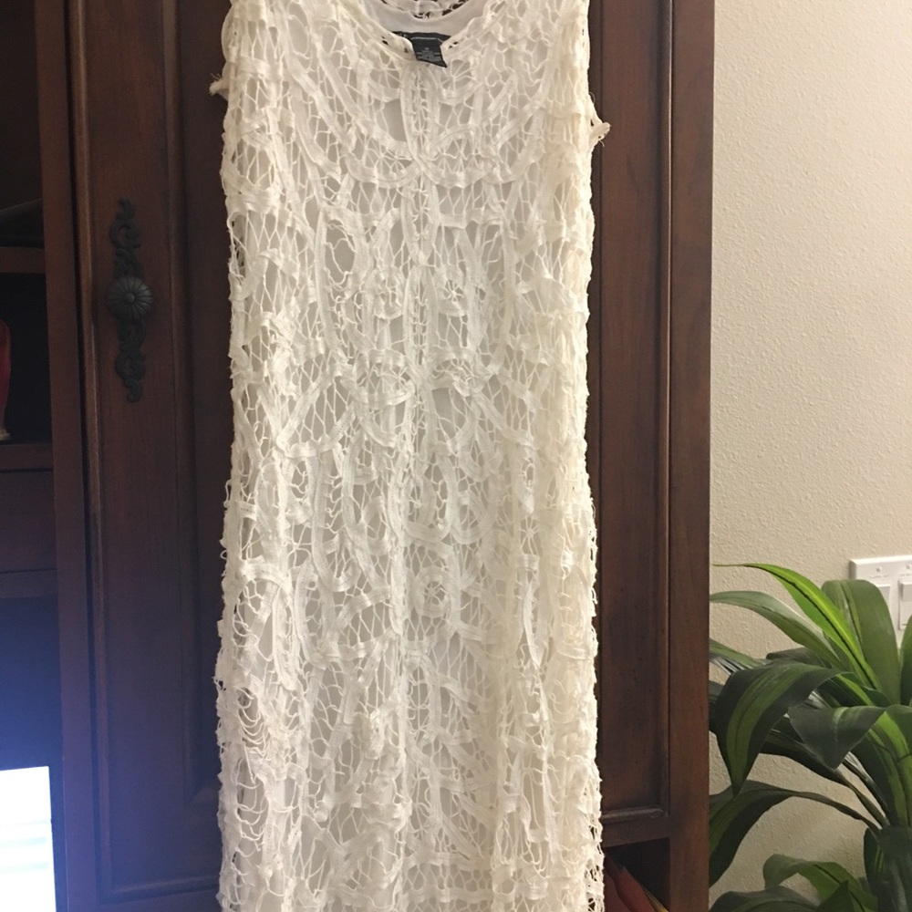 Crocheted white dress